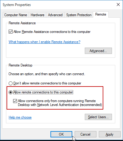 2 Allow remote connections