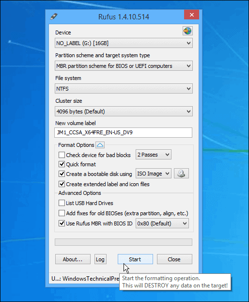 rufus create bootable usb for update bios