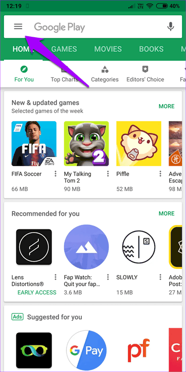 google app store download pending