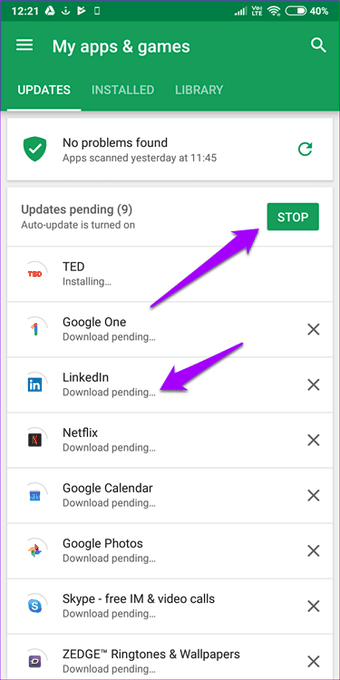 google app store download pending