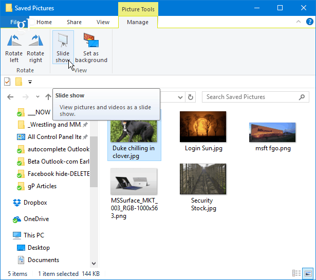 1 slideshow windows 10