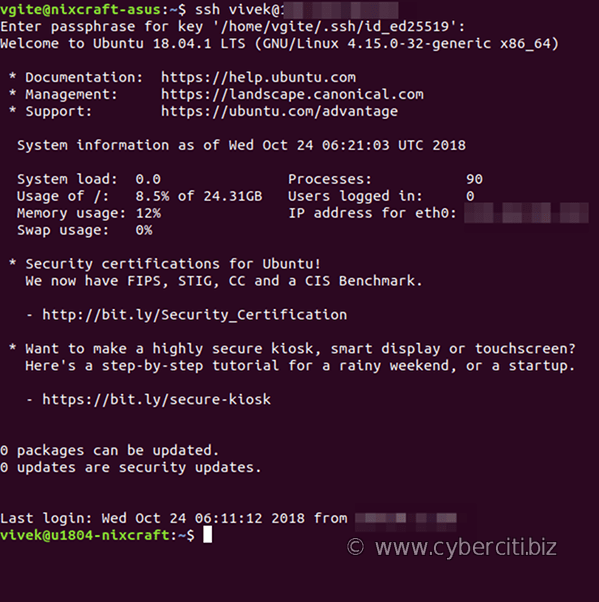 Authenticate to Ubuntu 18.04 LTS Server Using SSH Keys