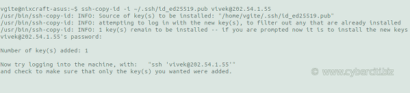 Copy SSH Public Key to Ubuntu 18.04 LTS Server