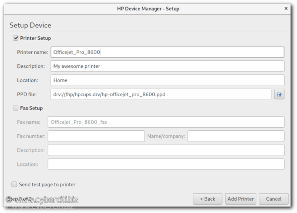 Fedora Linux HP Device Manager