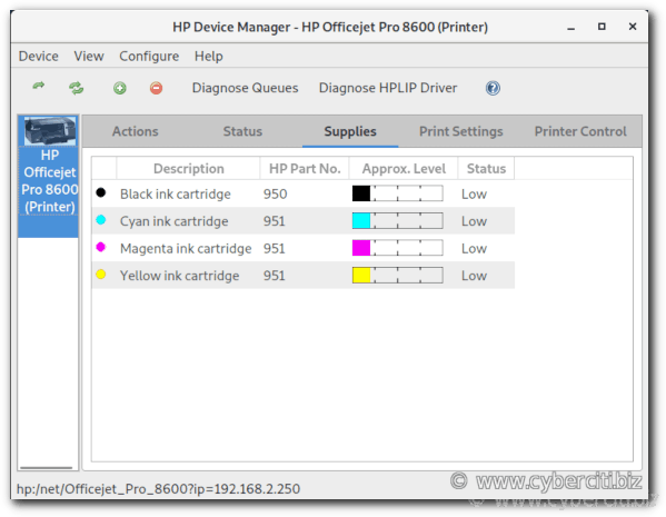 How to install HP printer on Fedora Linux and get ink levels