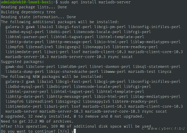 Installing MariaDB on Debian 10