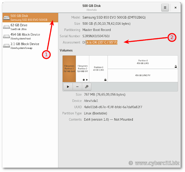 linux disk health