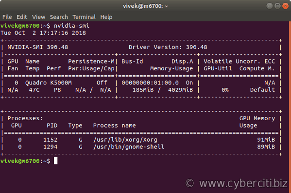 NVIDIA System Management Interface program on Ubuntu