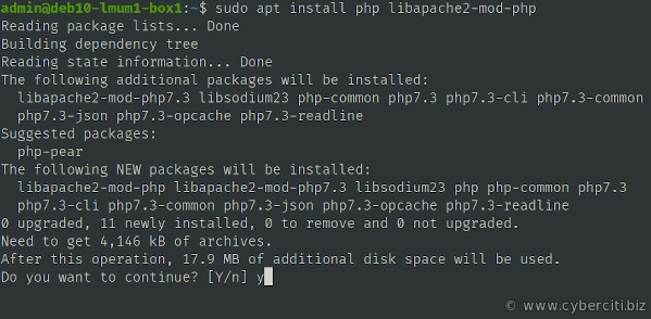 PHP install LAMP on Debian 10 (Buster)