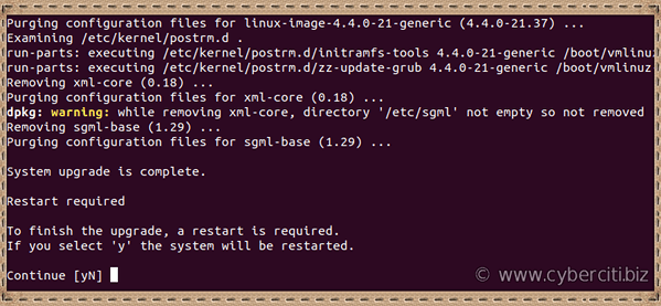 Ubuntu Linux system reboot required to finish updates