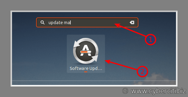 Ubuntu software manager to update packages