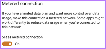Metered Connection