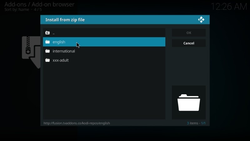 how to install fusion on kodi