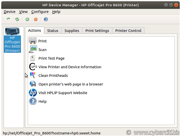 How to control HP printer from GUI on Ubuntu Linux