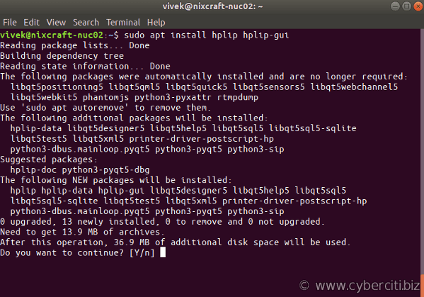 Install networked HP printer and scanner on Ubuntu Linux
