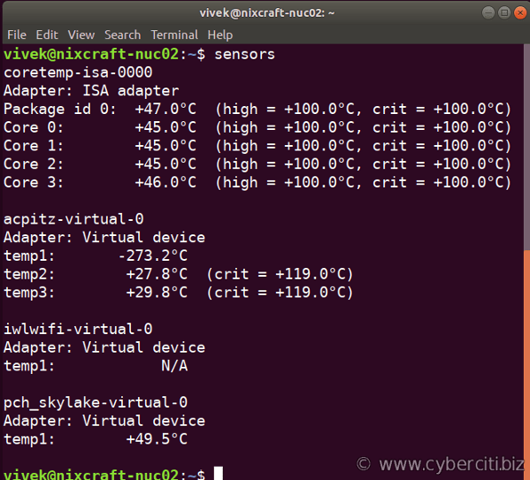 ubuntu check temperature