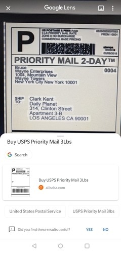 Google Lens Package Tracking