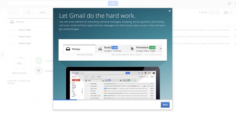 gmail dashboard