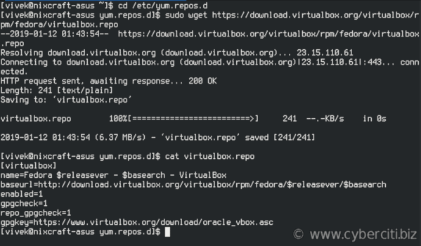 How to download VirtualBox for Fedora Linux hosts